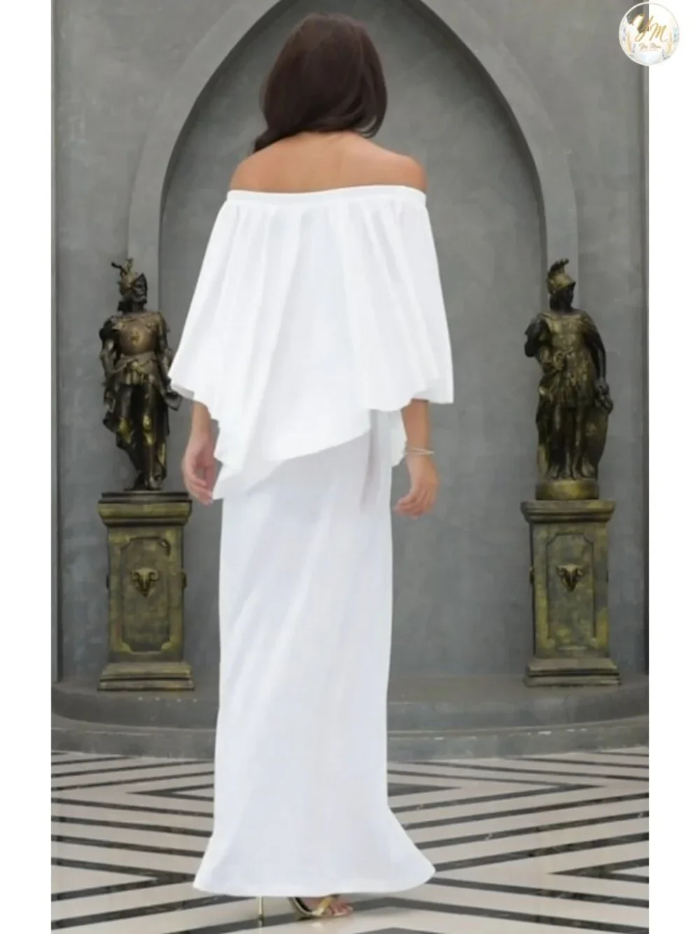 Plus Size Strapless Stretchy Maxi Dress Gown Formal